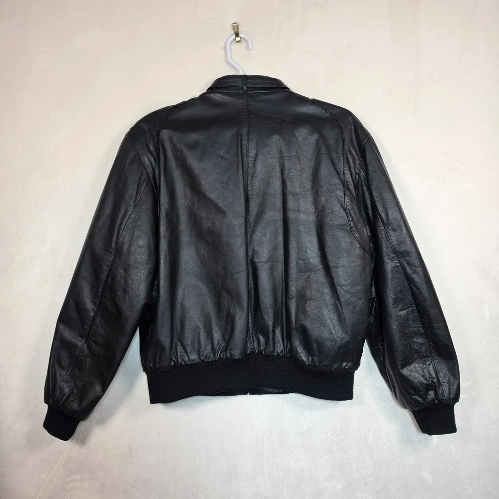 Vintage Members Only Leather Bomber Jacket Men's 44 Black 80s 90s  Quilted Racer